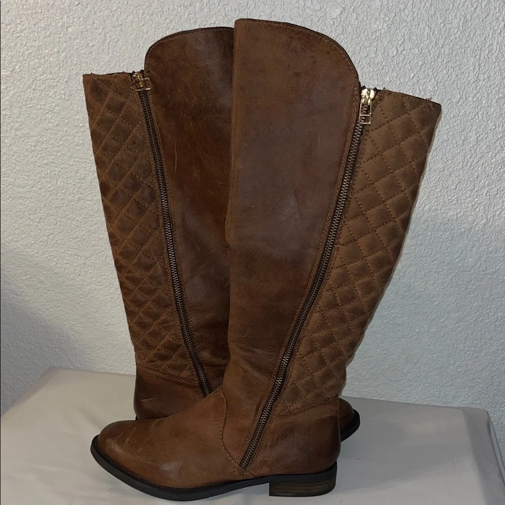 Steve Madden Brown Quilted Over the Knee Boots used good condition
